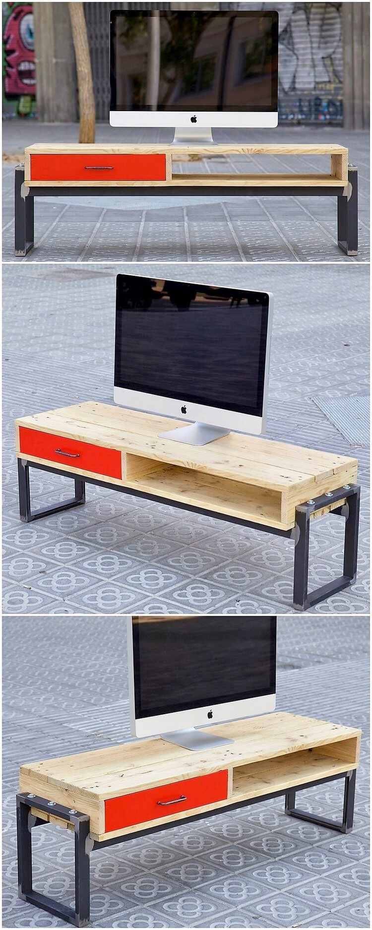 Pallet TV Stand with Drawers