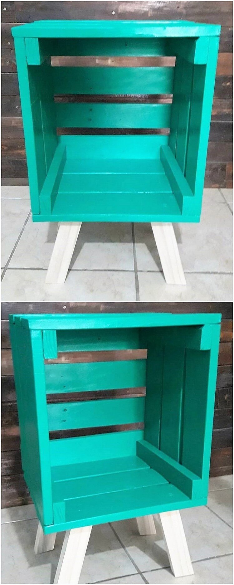 Pallet Side Table with Storage