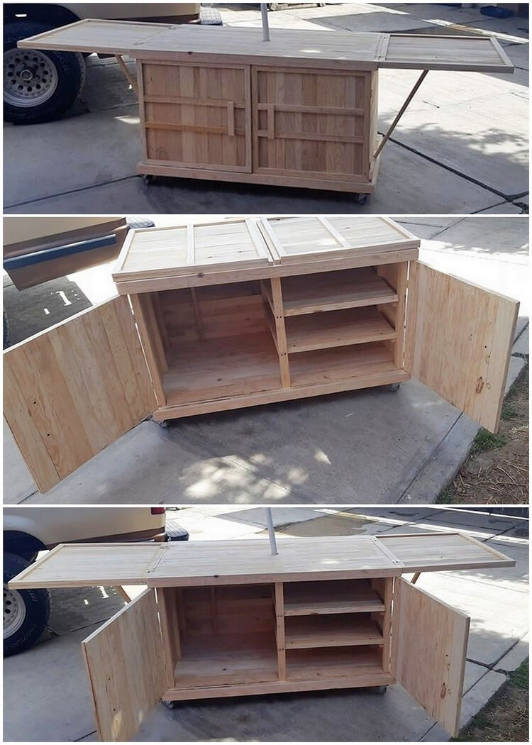 Pallet Table with Cabinet