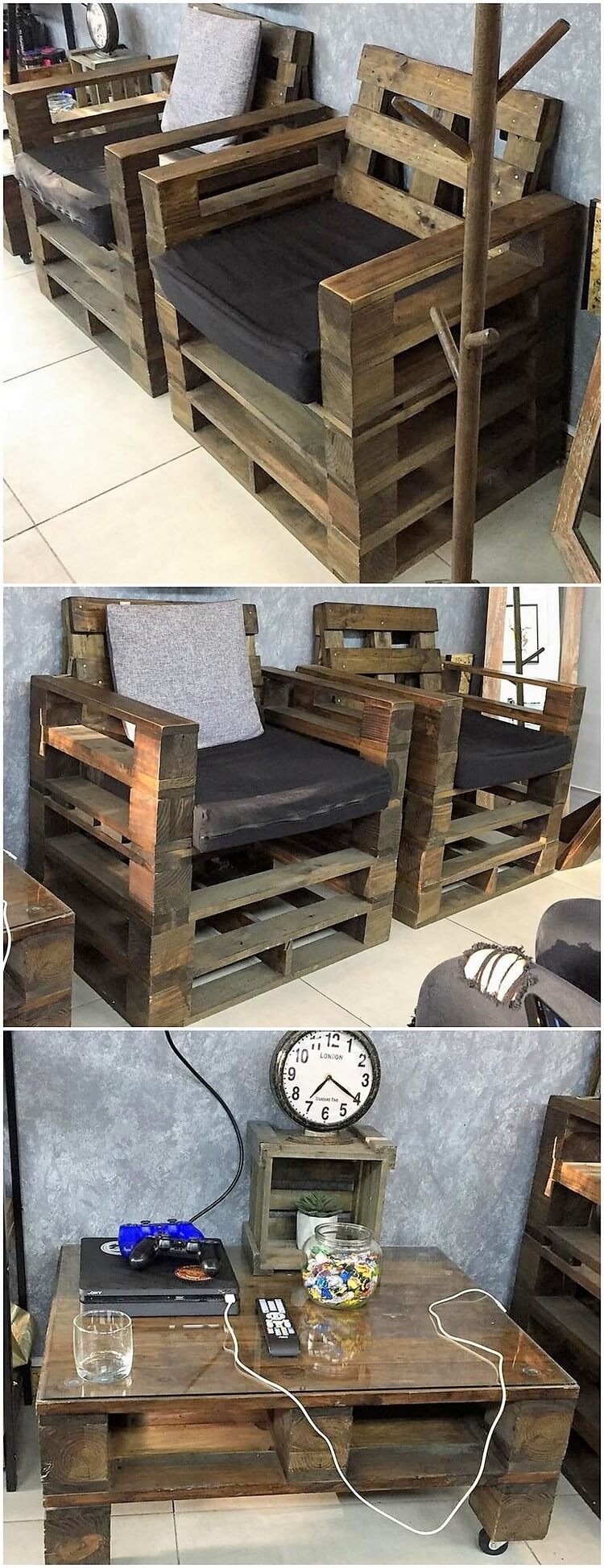 Wood Pallet Chairs and Table