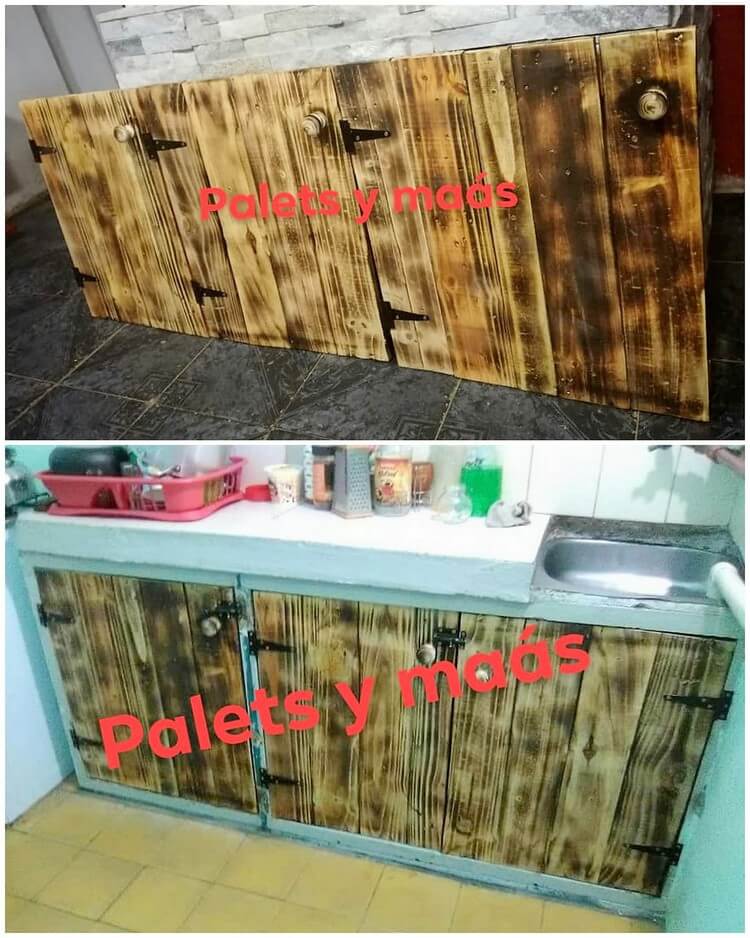 Wood Pallet Kitchen Cabinets
