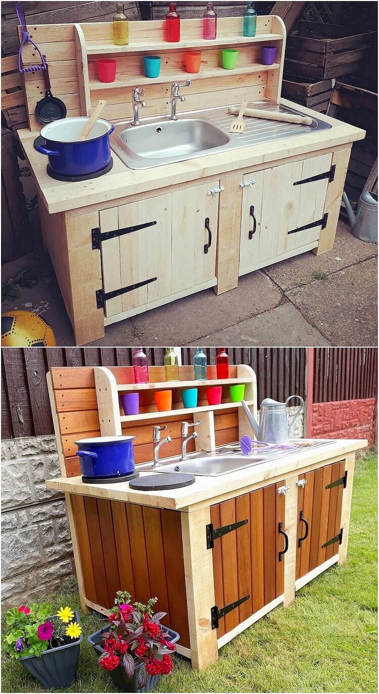 Pallet Potting Cabinet with Sink