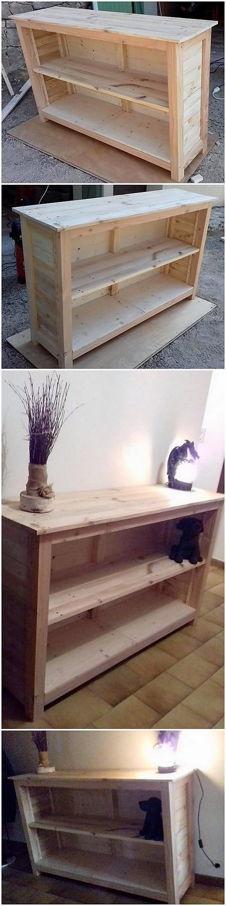 Wooden Pallet Shelving Table