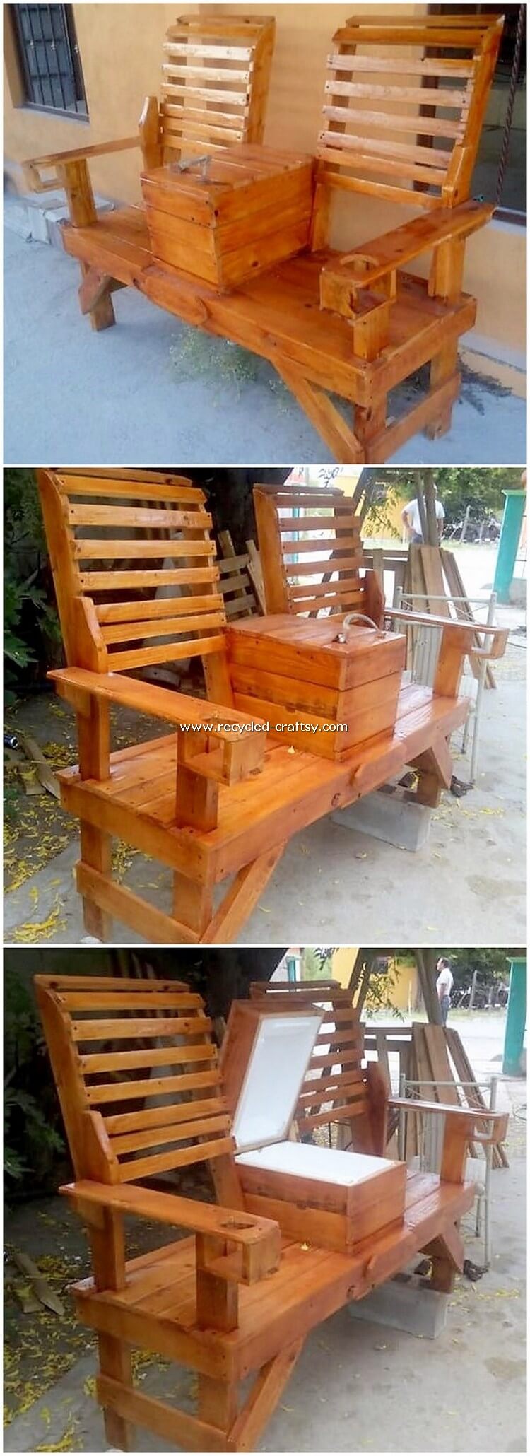 Pallet Bench with Center Table
