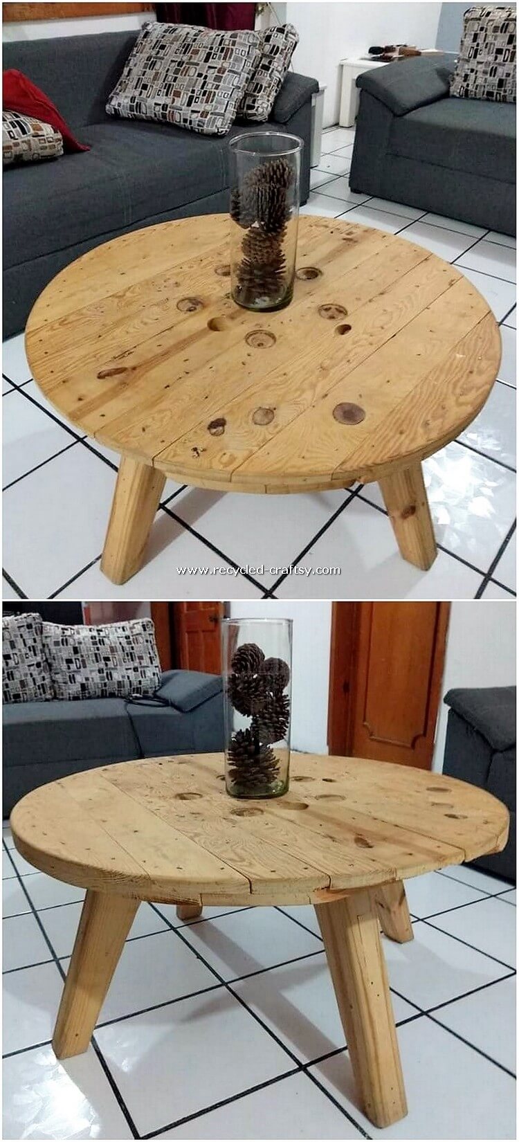 Wood Pallet Round Top Table
