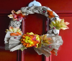 Fall Wreath Design With Recycled Material