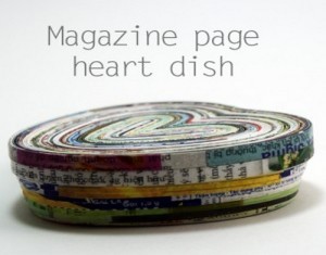 Magazine Pages Heart Dish