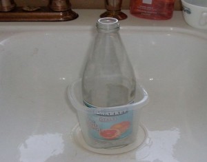 Old Glass Bottles Crafts for Remove Labels