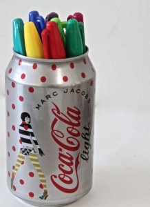 Recycled Tin Can Pencil Holder