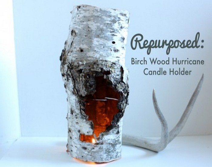 Recycled Wood Candle Holder