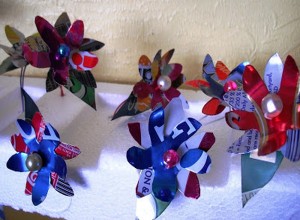 Recycled Rubbish flowers