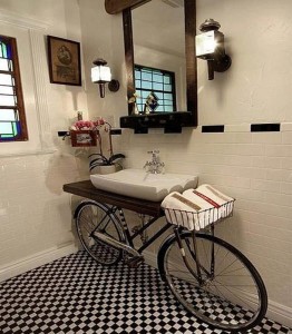 Turn an Old Bike Into a Bathroom Counter