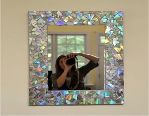 Recycled CDs Mirror Frame