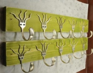 Wall Hooks from Recycled Metal Tableware