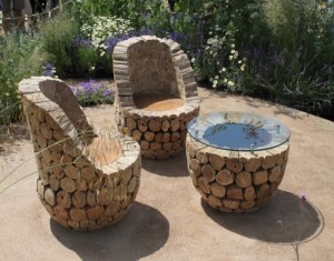Recycled Wood Pieces Rustic Outdoor Furniture