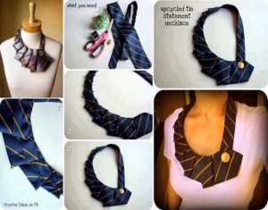 DIY Recycled Fabric Tie Neckles
