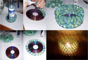 DIY Recycled CD Candle Holder