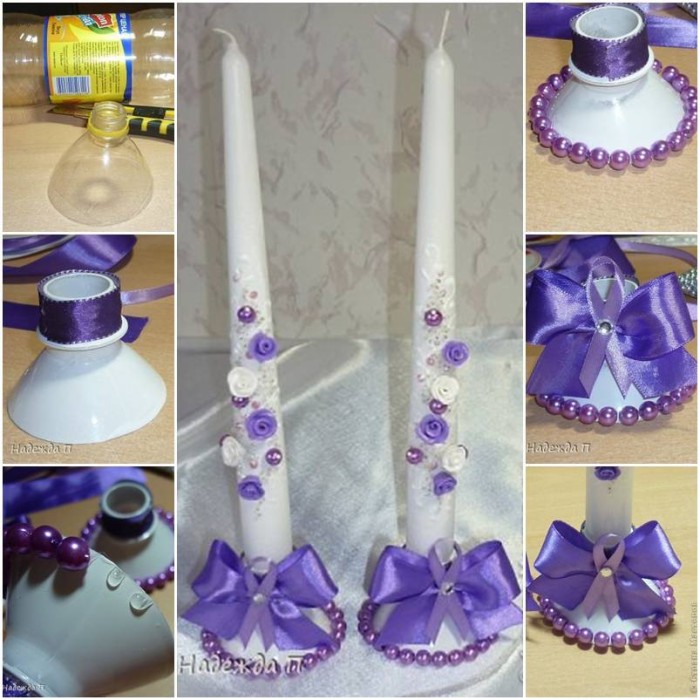 DIY Recycled Plastic Bottle into Beautiful Candle Holder
