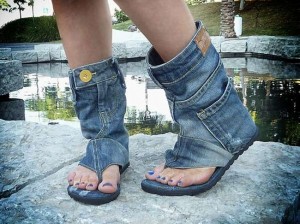 Recycled Old Jeans into Stylish Shoes