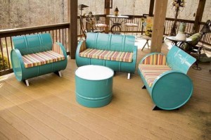 Recycled Metal Drums Furniture Project