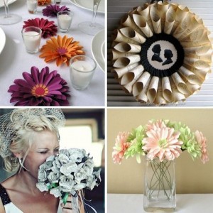Recycled Paper Flowers for Wedding