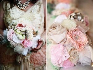 Upcycled Fabric Flowers Bouquets