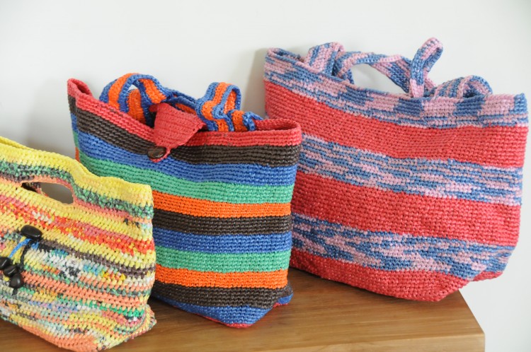 Recycled Plastic Bags into Handbags