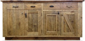 Simple Kitchen Cabinets Made from Reclaimed Wood
