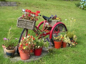 Upcycled Bike Garden Art