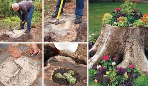 DIY Log Upcycled Planter