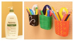 Recycled Shampoo Bottles Pencil Holder
