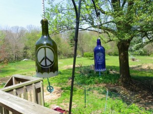 Recycled Wine Bottles Wind Chimes