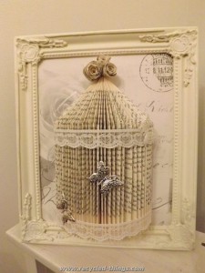 Shabby Chic Book Folding Bird Cage