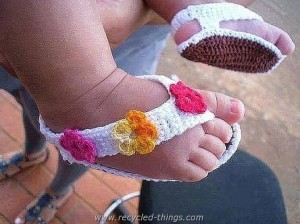 Crochet Baby Flip Flops