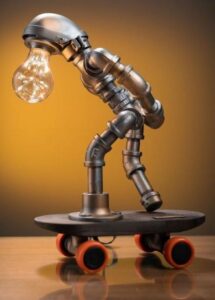 Recycled Metal Pipes Lamp
