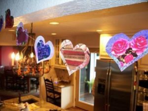 Recycled Magazine Heart Garland