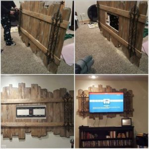 Wood Pallet Wall LED Holder