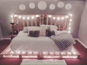 Pallet Bed with Lights