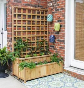 Tiered Planter with Trellis Garden Decor