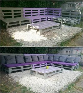 Pallet Garden Corner Sofa and Table