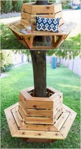 Round Bench Around Tree