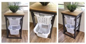 Pallet Table with Storage Baskets