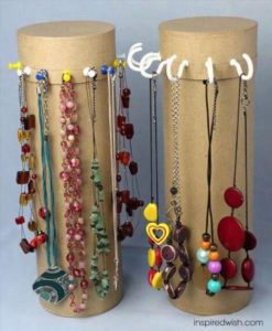 Recycled Pringle Tubes Jewelry Stands