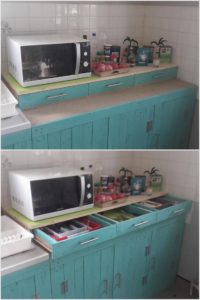 Wood Pallet Kitchen Cabinets and Drawers