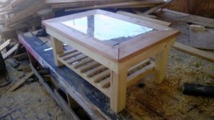 Pallet Glass Top Table