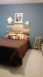 Pallet Headboard with Shelves