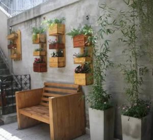 Pallet Outdoor Wall Planters and Bench
