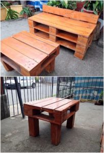Wood Pallet Bench and Table