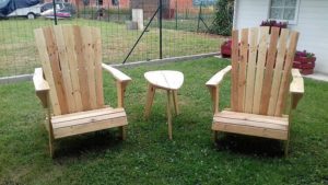 Pallet Adirondack Chairs and Center Table