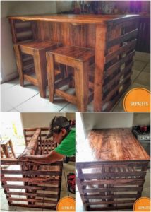 Pallet Kitchen Table and Stools